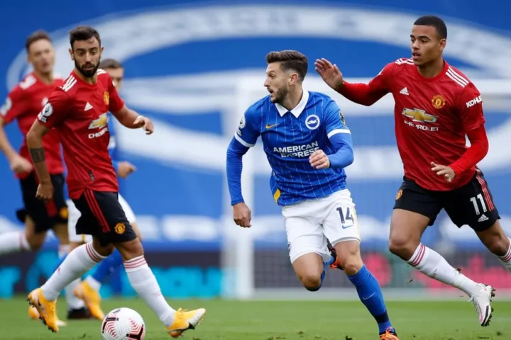 brighton & hove albion f.c. vs man united lineups