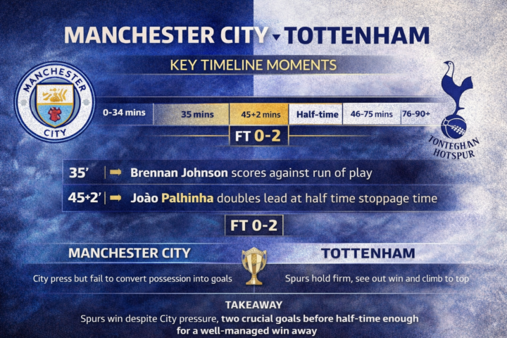 tottenham vs man city timeline